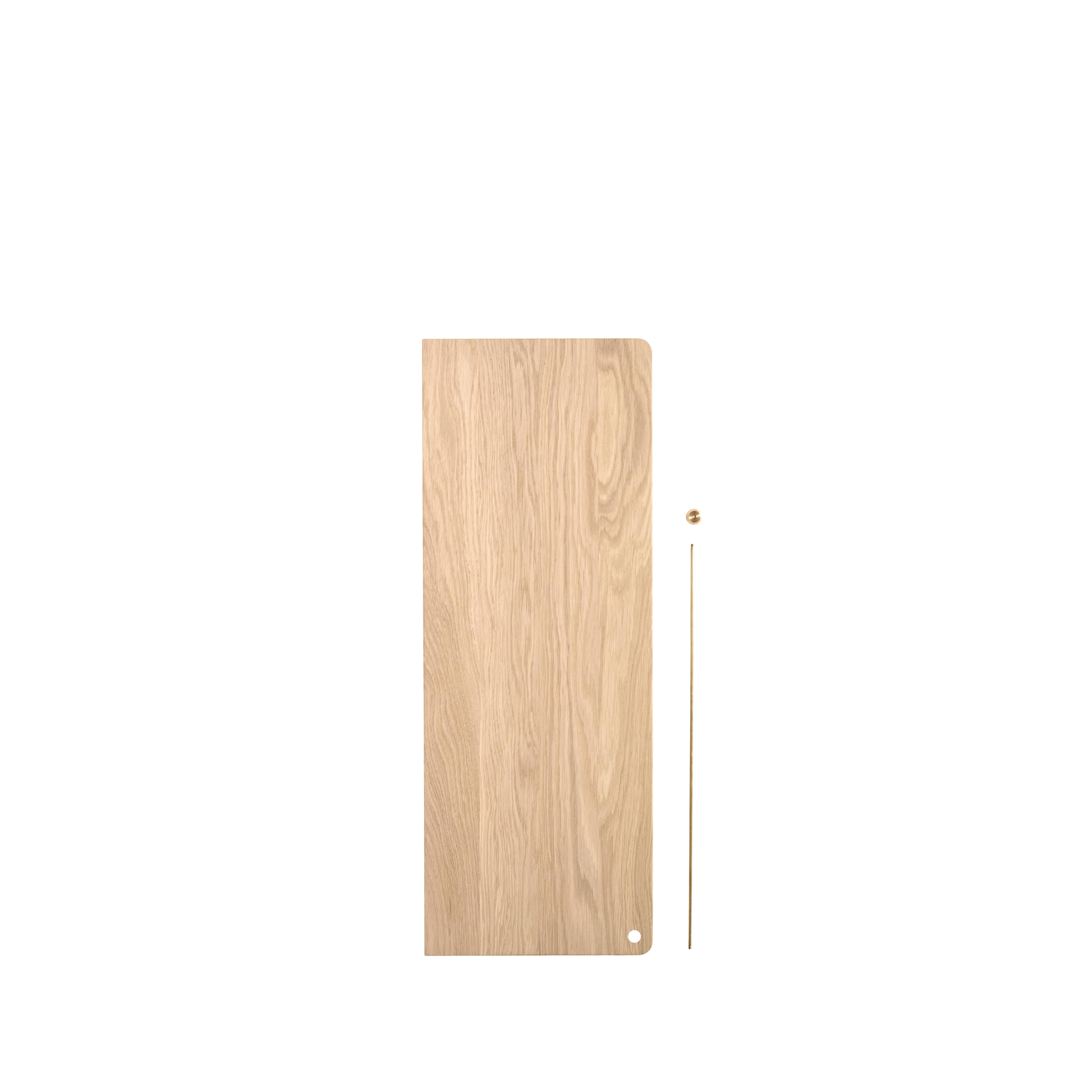 Stedge Ekstra Hylde 60 cm Hvidpigmenteret Eg/Messing