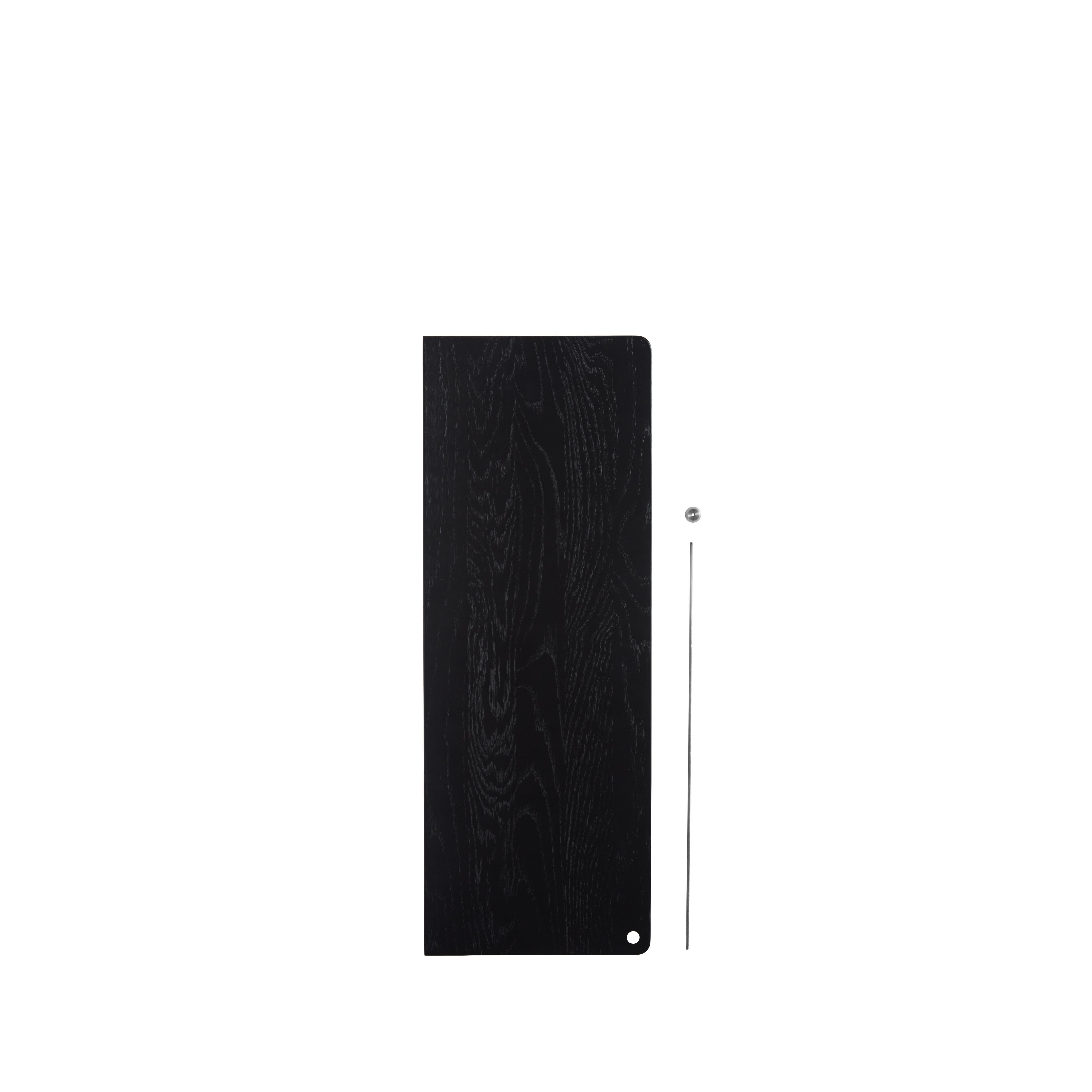Stedge Ekstra Hylle 60 cm Svart Eik/Rustfritt Stål