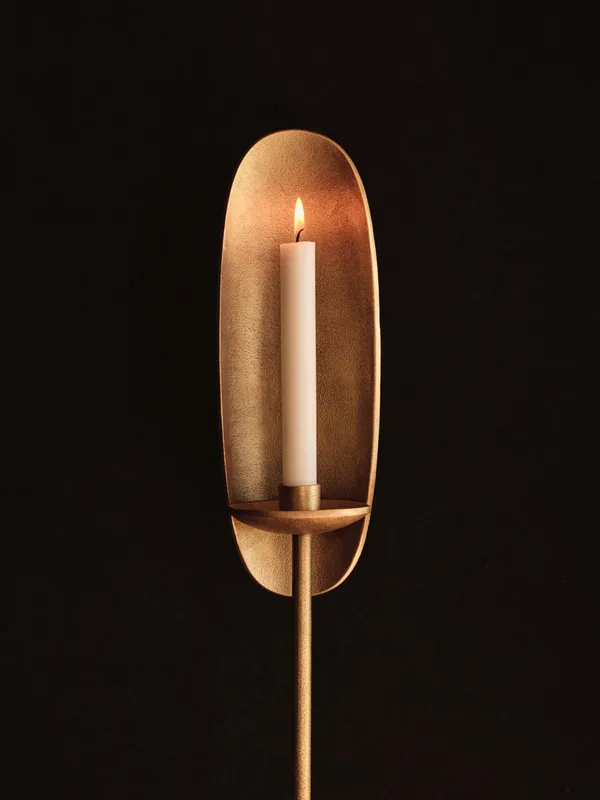 Agapé Floor Candle Holder Brass Finish