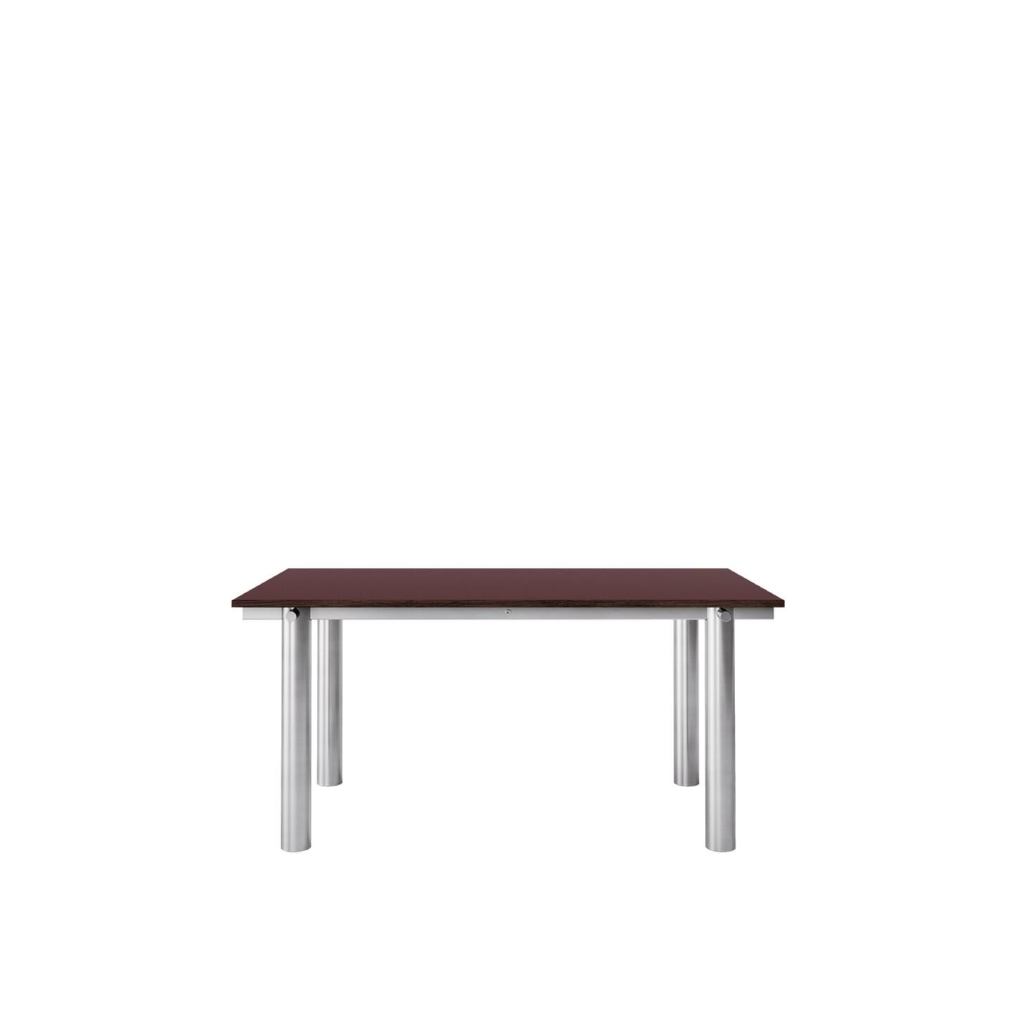 Atura Spisebord 160x90 cm Rustfritt Stål/Burgundy Linoleum