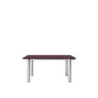 Atura Dining Table 160x90 cm Stainless Steel/Burgundy Linoleum
