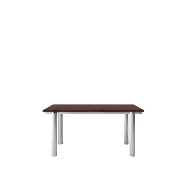 Atura Dining Table 160x90 cm Stainless Steel/Burgundy Linoleum