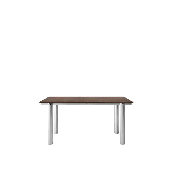 Atura Dining Table 160x90 cm Stainless Steel/Dark Stained