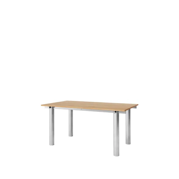 Atura Dining Table 160x90 cm Stainless Steel/Natural Oak