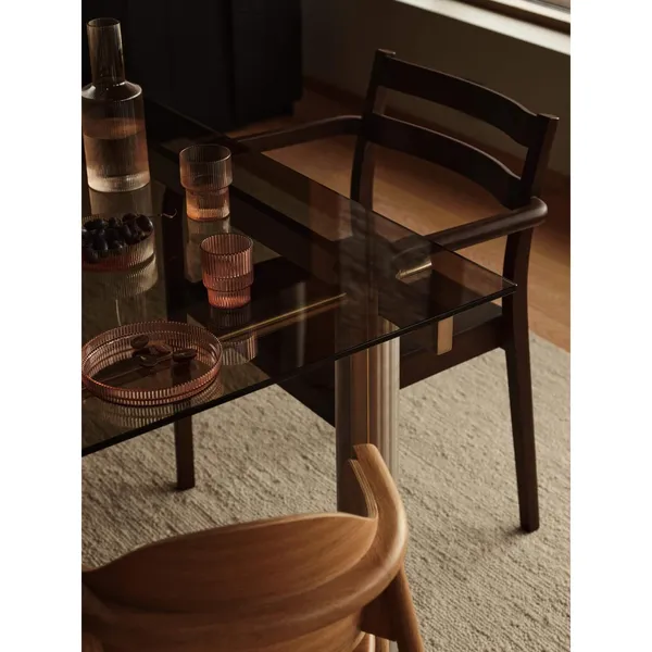 Atura Dining Table 160x90 cm Stainless Steel/Tinted Glass