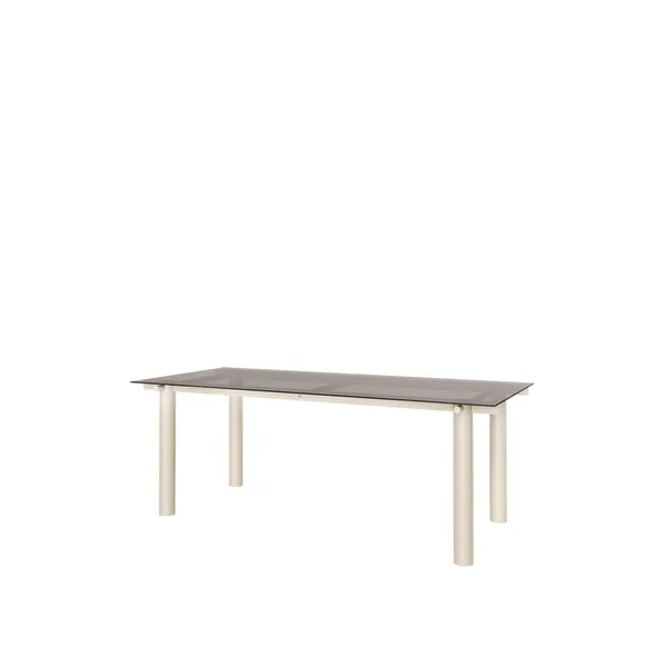 Atura Esstisch 200x90 cm Light Cashmere/Tinted Glass