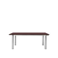 Atura Dining Table 200x90 cm Stainless Steel/Burgundy Linoleum