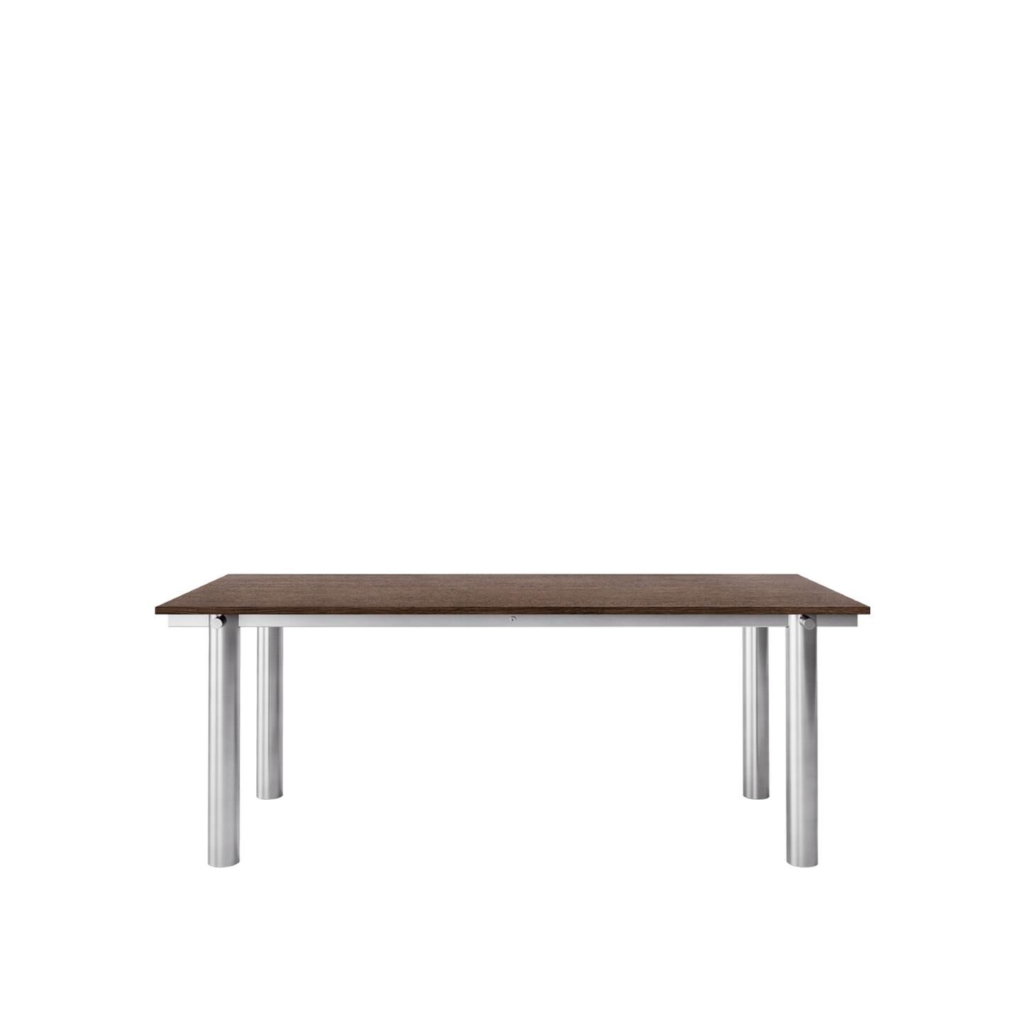 Atura Spisebord 200x90 cm Rustfritt Stål/Dark Stained