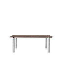 Atura Dining Table 200x90 cm Stainless Steel/Dark Stained