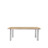Atura Esstisch 200x90 cm Edelstahl/Natur Eiche