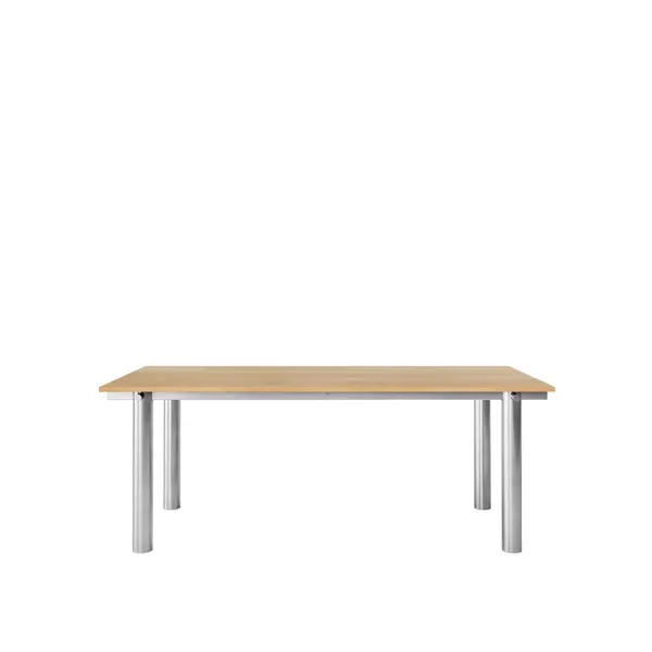 Atura Esstisch 200x90 cm Edelstahl/Natur Eiche