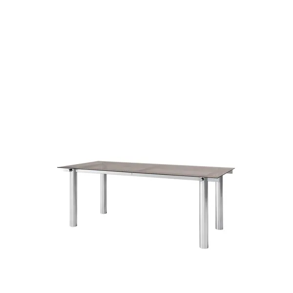 Atura Dining Table 200x90 cm Stainless Steel/Tinted Glass