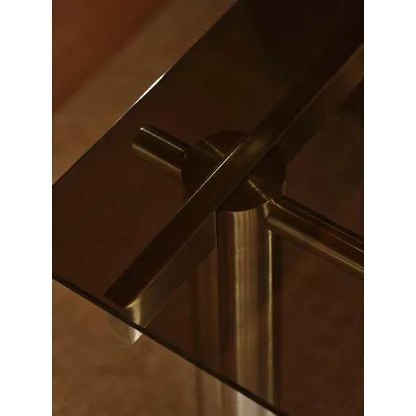 Atura Dining Table 200x90 cm Stainless Steel/Tinted Glass