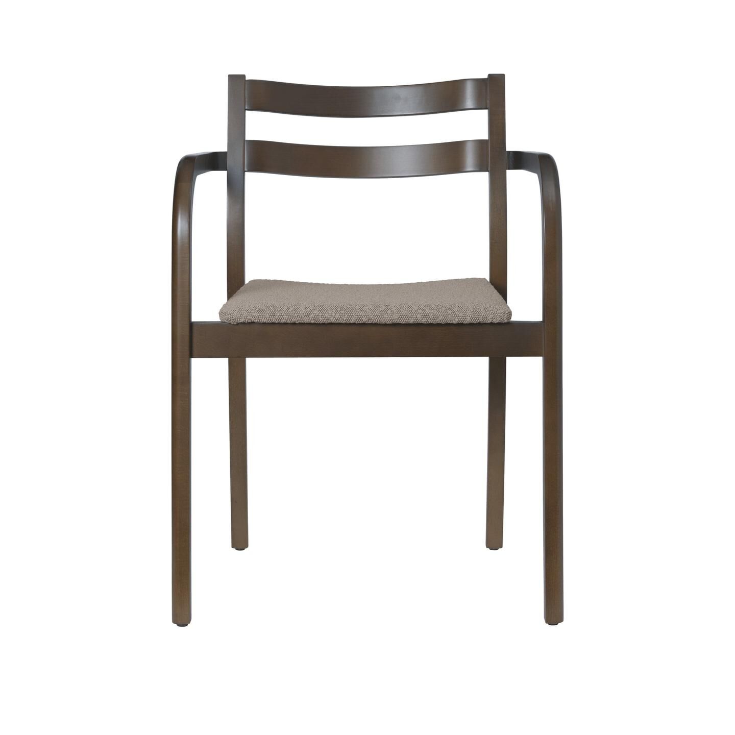 Boda Spisestol Med Armlener Polstret Rugged Bouclé C/M Bøk/Natural