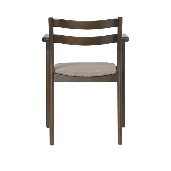 Boda Dining Chair With Armrests Upholstered Rugged Bouclé C/M Beech/Natural