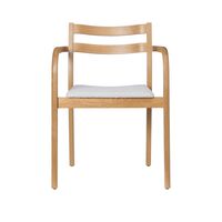 Boda Dining Chair With Armrests Upholstered Rugged Bouclé C/M Oak/Off-White