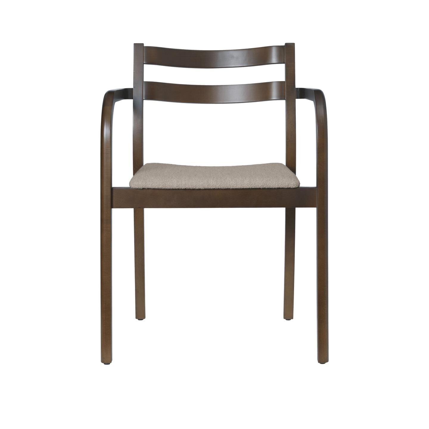 Boda Spisestol Med Armlener Polstret Soft Bouclé Bøk/Natural