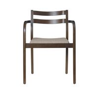 Boda Dining Chair With Armrests Upholstered Soft Bouclé Beech/Natural