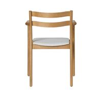 Boda Dining Chair With Armrests Upholstered Staple Natural Oak/Off-White