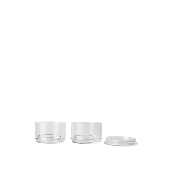 Boya Stackable Containers Ø10.5 cm Set of 2 Clear With Bubbles