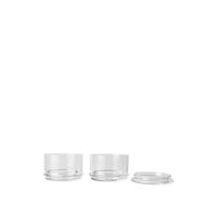Boya Stackable Containers Ø10.5 cm Set of 2 Clear With Bubbles