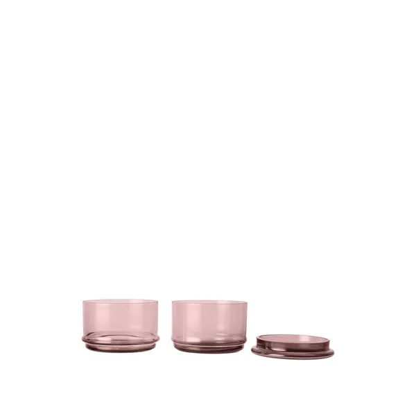 Boya Stackable Containers Ø10.5 cm Set of 2 Mauve