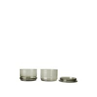 Boya Stackable Containers Ø10.5 cm Set of 2 Smoked Grey