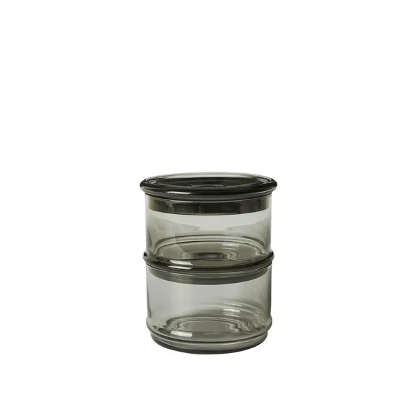 Boya Stackable Containers Ø10.5 cm Set of 2 Smoked Grey