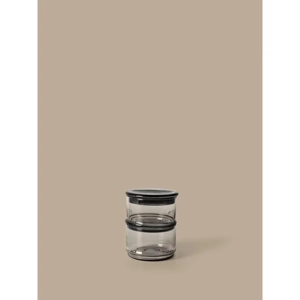 Boya Stackable Containers Ø10.5 cm Set of 2 Smoked Grey
