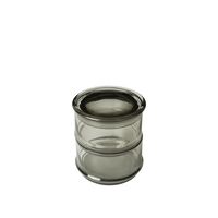 Boya Stackable Containers Ø10.5 cm Set of 2 Smoked Grey