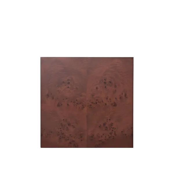 Burl Cube Side Table Dark Stained Burl
