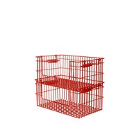Cala Offener Stapelbarer Korb H13 cm 2er-Set Poppy Red