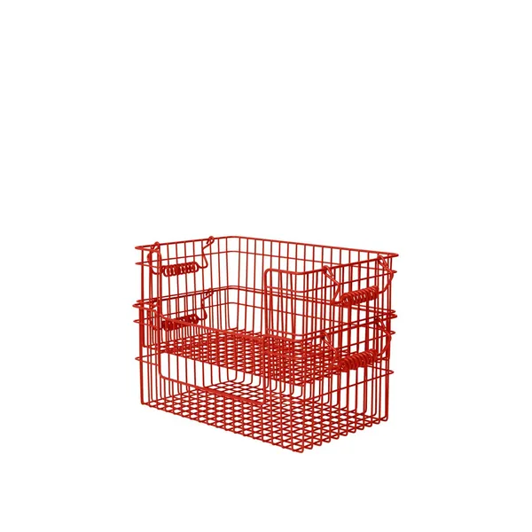 Cala Offener Stapelbarer Korb H13 cm 2er-Set Poppy Red