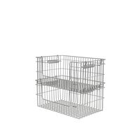 Cala Open Stackable Basket H13 cm Set of 2 Stainless Steel
