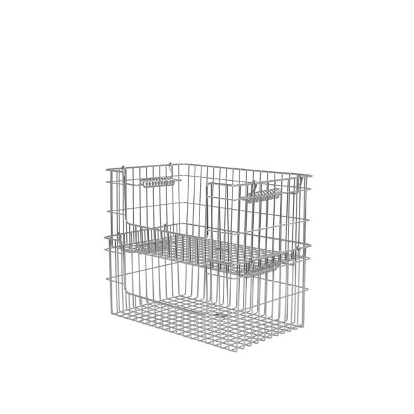 Cala Open Stackable Basket H13 cm Set of 2 Stainless Steel