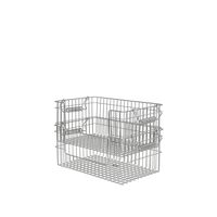 Cala Open Stackable Basket H13 cm Set of 2 Stainless Steel