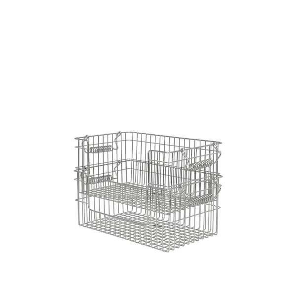 Cala Open Stackable Basket H13 cm Set of 2 Stainless Steel