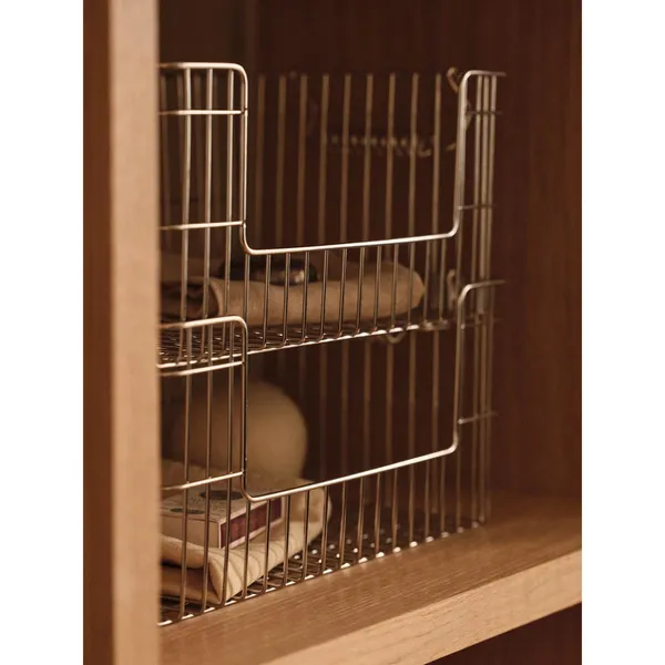 Cala Open Stackable Basket H13 cm Set of 2 Stainless Steel