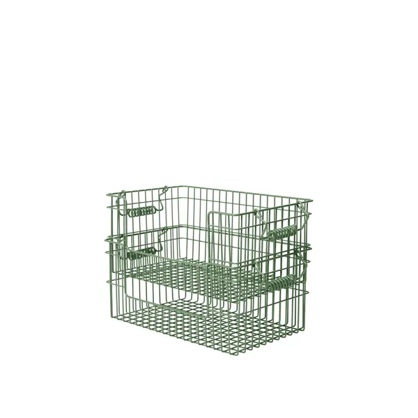 Cala Offener Stapelbarer Korb H13 cm 2er-Set Verdant Green