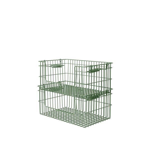 Cala Offener Stapelbarer Korb H13 cm 2er-Set Verdant Green