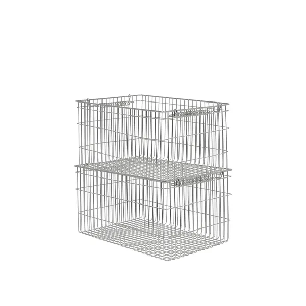 Cala Stackable Baskets Set of 2 Stainless Steel