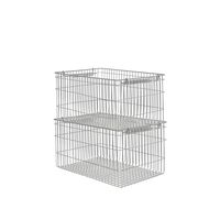 Cala Stackable Baskets Set of 2 Stainless Steel