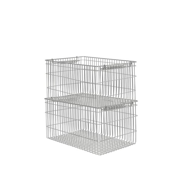 Cala Stackable Baskets Set of 2 Stainless Steel