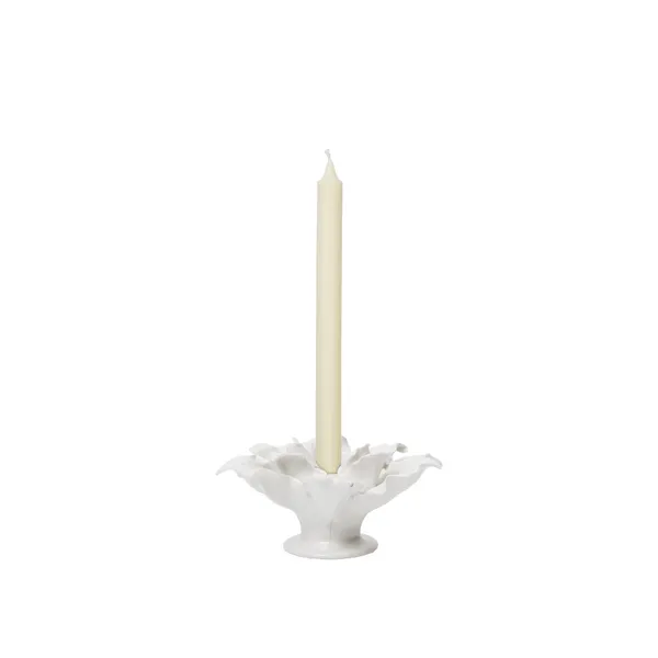 Holly Leaf Candle Holder Off-White