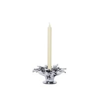 Holly Leaf Candle Holder Silver