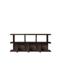 Kona Bücherregal 3x2 mit 3 Schrankeinsätzen Dark Stained
