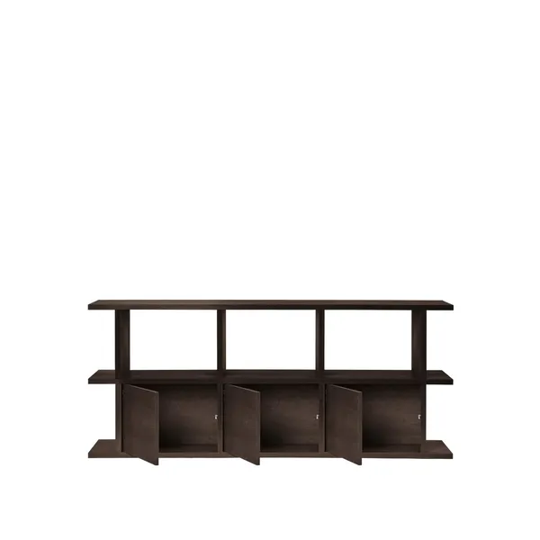 Kona Bücherregal 3x2 mit 3 Schrankeinsätzen Dark Stained