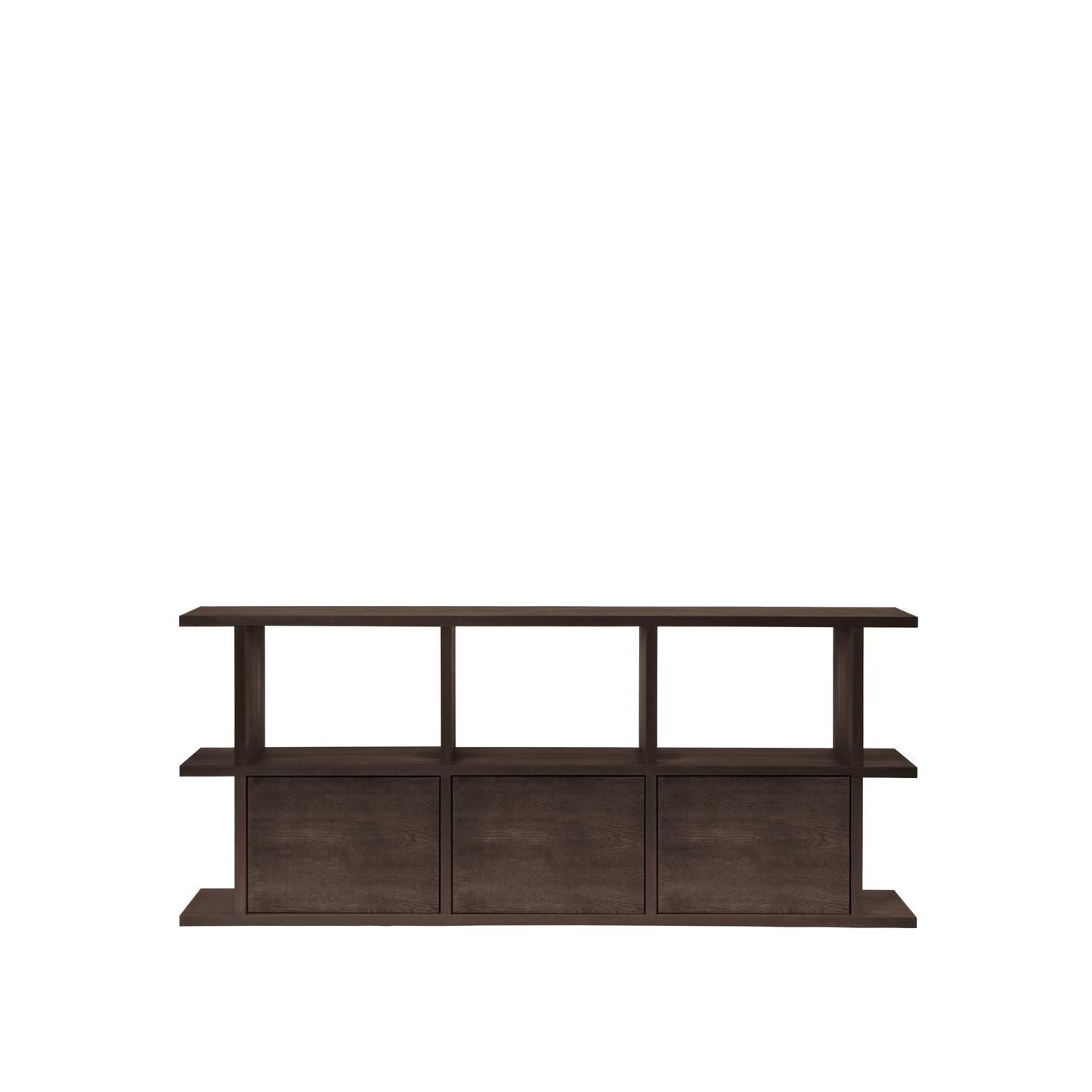 Kona Bokhylle 3x2 med 3 Skapinnsatser Dark Stained