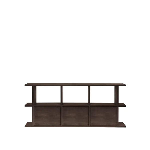 Kona Bücherregal 3x2 mit 3 Schrankeinsätzen Dark Stained
