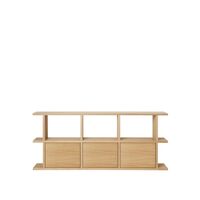 Kona Bookcase 3x2 With 3 Cabinet Inserts Natural Oak